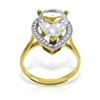 Genuine 5.61 ctw White Topaz & Diamond Ring Jewelry 14KT Yellow Gold - REF-77K3V
