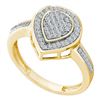 0.20 CTW Diamond Heart Ring 10KT Yellow Gold - REF-26Y9X