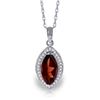 Genuine 2.15 ctw Garnet & Diamond Necklace Jewelry 14KT White Gold - REF-62M3T