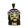 1 CTW Polished Black Color Diamond Mens Jesus Christ Pendant 10KT Yellow Gold - REF-75N2F
