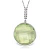 Genuine 18.08 ctw Green Amethyst & Diamond Necklace Jewelry 14KT White Gold - REF-65T8A