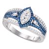 Image 1 : 0.85 CTW Diamond Halo Cluster Ring 10KT White Gold - REF-44K9W