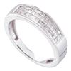 Image 1 : 0.50 CTW Princess Invisible-set Diamond Triple Row Ring 14KT White Gold - REF-59Y9X