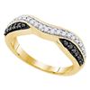 Image 1 : 0.33 CTW Black Color Pave-set Diamond Ring 10KT Yellow Gold - REF-22X4Y
