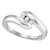 Image 1 : 0.12 CTW Diamond 3-stone Promise Bridal Ring 10KT White Gold - REF-22H4M