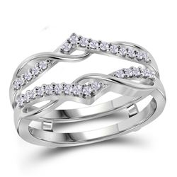 0.25 CTW Diamond Wrap Ring 10KT White Gold - REF-30M2H