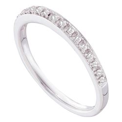 0.12 CTW Prong-set Diamond Slender Ring 14KT White Gold - REF-22H4M