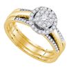 Image 1 : 0.50 CTW Diamond Bridal Wedding Engagement Ring 14KT Yellow Gold - REF-71N9F