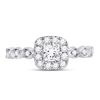Image 2 : 0.75 CTW Princess Diamond Solitaire Bellina Bridal Ring 14KT Two-tone Gold - REF-104N9F