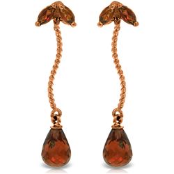 Genuine 3.4 ctw Garnet Earrings Jewelry 14KT Rose Gold - REF-21A6K