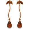 Image 1 : Genuine 3.4 ctw Garnet Earrings Jewelry 14KT Rose Gold - REF-21A6K