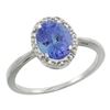 Natural 1.35 ctw Tanzanite & Diamond Engagement Ring 10K White Gold - REF-42Z9Y