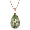 Genuine 5 ctw Green Amethyst Necklace Jewelry 14KT Rose Gold - REF-30A3K