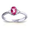 Genuine 0.46 ctw Pink Topaz & Diamond Ring Jewelry 14KT White Gold - REF-22W5Y