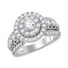 1.99 CTW Diamond Solitaire Halo Bridal Engagement Ring 14KT White Gold - REF-285Y2X