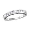 0.50 CTW Diamond Single Row Wedding Ring 14KT White Gold - REF-44Y9X