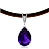 Genuine 6.01 ctw Amethyst & Diamond Necklace Jewelry 14KT White Gold - REF-32X3M