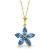 Genuine 1.40 ctw Blue Topaz Necklace Jewelry 14KT Yellow Gold - REF-25X8M