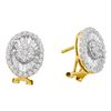 1.6 CTW Diamond French-clip Oval Earrings 14KT Yellow Gold - REF-104Y9X