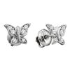 0.10 CTW Diamond Butterfly Bug Screwback Stud Earrings 14KT White Gold - REF-18X2Y