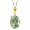 Genuine 3.2 ctw Green Amethyst Necklace Jewelry 14KT Yellow Gold - REF-20W4Y