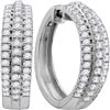 1.02 CTW Diamond Hoop Fashion Earrings 10KT White Gold - REF-75F2N