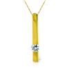 Genuine 0.25 ctw Aquamarine Necklace Jewelry 14KT Yellow Gold - REF-26Z2N