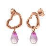 Genuine 4.5 ctw Pink Topaz Earrings Jewelry 14KT Rose Gold - REF-42F6Z