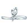 0.05 CTW Diamond Heart Love Promise Bridal Ring 14KT White Gold - REF-19F4N