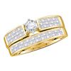 1 CTW Diamond Bridal Wedding Engagement Ring 14KT Yellow Gold - REF-89K9W