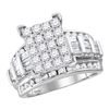 Image 1 : 3.02 CTW Diamond Cluster Bridal Engagement Ring 10KT White Gold - REF-240W2K