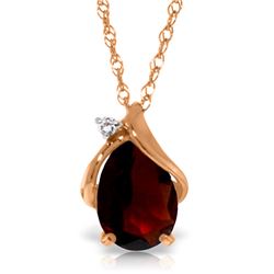 Genuine 2.03 ctw Garnet & Diamond Necklace Jewelry 14KT Rose Gold - REF-30A5K