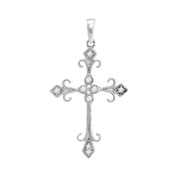 0.11 CTW Diamond Cross Pendant 10KT White Gold - REF-13W4K