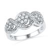 Image 1 : 0.34 CTW Diamond Triple Flower Cluster Ring 10KT White Gold - REF-36M2H