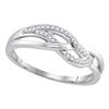 Image 1 : 0.09 CTW Diamond Woven Strand Ring 10KT White Gold - REF-13Y4X