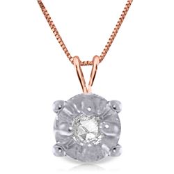 Genuine 0.03 ctw Diamond Anniversary Necklace Jewelry 14KT Rose Gold - REF-22A7K