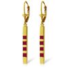 Image 1 : Genuine 0.70 ctw Ruby Earrings Jewelry 14KT Yellow Gold - REF-58X4M