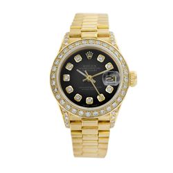 Rolex Pre-owned 26mm Womens Blue Vignette 18K Gold - REF-1130N4H