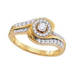 0.48 CTW Diamond Bridal Wedding Engagement Anniversary Ring 10KT Yellow Gold - REF-55H5M