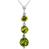 Image 1 : Genuine 3.6 ctw Peridot Necklace Jewelry 14KT White Gold - REF-24R4P