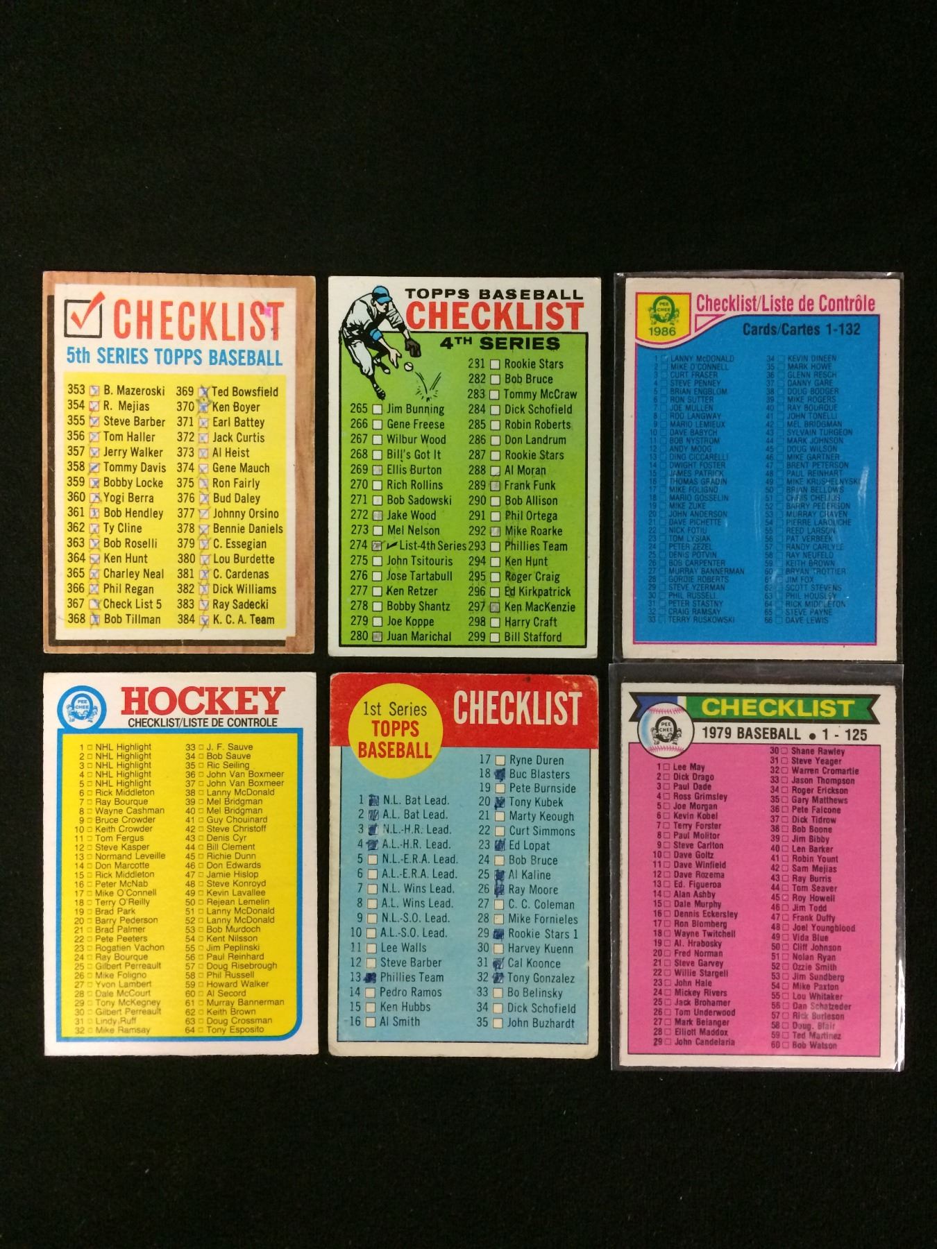 1970-80'S BASEBALL CHECKLIST CARD LOT