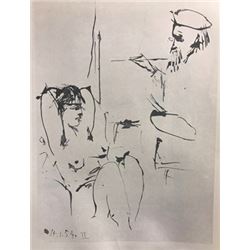 Old Painter and Model - Pablo Picasso Lithograph