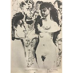 Nude and Male Heads - Pablo Picasso Lithograph