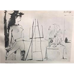 Monkey as Painter - Pablo Picasso Lithograph