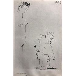 Dwarf and Girl - Pablo Picasso Lithograph