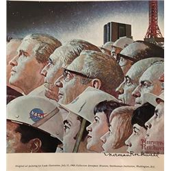 Apollo Space Team - Norman Rockwell Lithograph