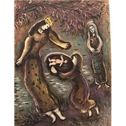 Moses and Aaron Before Pharaoh - Marc Chagall Lithograph