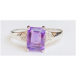 Classy Amethyst Diamond Ring(cts)