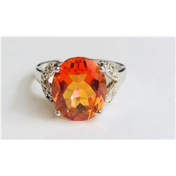 Stunning Hessonite Diamond Ring(cts)