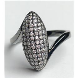Marvelous Black Ring With Diamonds(cts)